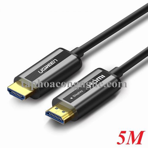Ugreen 50716 5M màu Đen Cáp tín hiệu HDMI chuẩn 2.0 sợi quang cao cấp HD132 30050716